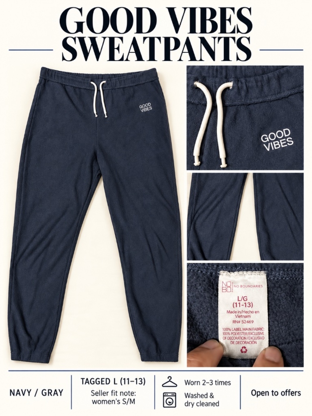 Navy/Gray Sweatpants